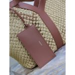 YSL Y chic raffia-braided open shoulder tote resort beach storage bag with removeable clutch - 图片 7