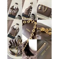 Loewe small squeeze ruched shoulder tote bag bucket handbag with signature donut chain - 图片 6