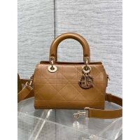 refined small Dior D-joy east-west shopper handbag quilted storage tote in lambskin