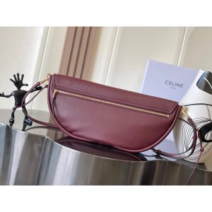Celine triomphe halfmoon cocktail clutch stylish women's crossbody flap saddle bag magnetic closure - 图片 5