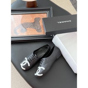 Chanel vintage quilted laceup flat sneaker loafer size35-40