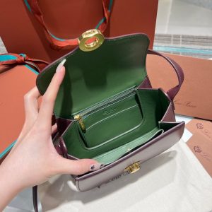 Loro Piana small Ghiera Shoulder Bag sling crossbody flap saddle messenger in structured shape - 图片 9