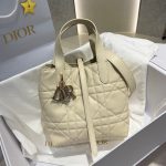 Dior Small Toujours Vertical Tote Bag slouchy mini bucket handbag in quilted calfskin