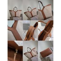 YSL Y minimalist shoulder storage tote summer resort beach tote with detachable clutch - 图片 9