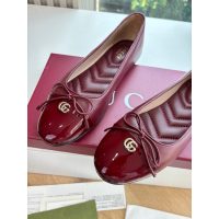Gucci bow-detailed flat ballet boat shoes glossy capped slipon pump size35-40 - 图片 6