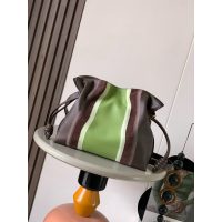 Loewe flamenco drawstring cloudy cosmetic clutch luck pouch crossbody bucket bag with coiled knot - 图片 3