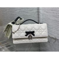quilted Dior top handle cosmetic smartphone holder clutch sling croosbody flap messenger