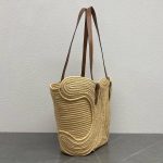Celine raffia braided resort beach tote bag spacious shoulder shopping tote handbag with coin pouch - 图片 2