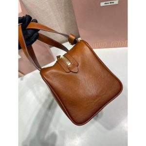 MIu vintage bowling top handle bag Boston shopper handbag tote with antique gold metalware - 图片 4