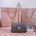 MIu dual strap underarm bagutte shoulder crossbody flap messenger bag with pushlock clasp - 图片 2
