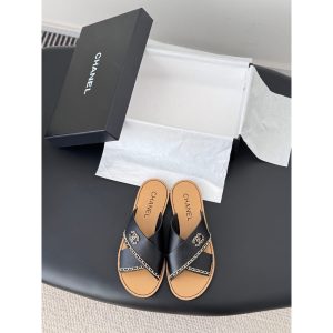 Chanel women's flat sandals summer beach shoes slipper size35-40