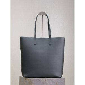 YSL minimalist open-top shoulder shopping tote chic resort beach tote in shiny calfskin - 图片 7