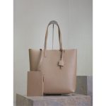 YSL chic resort beach tote minimalist open-top shoulder shopping tote in smooth calfskin
