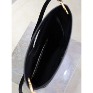 YSL small bucket shopping tote open-top daily handbag in mixed canvas and calfskin - 图片 9
