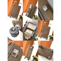 Hermes RMS telescopic cabin cargo suitcase/wheeled case in canvas and leather trim