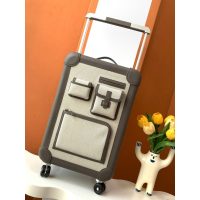 Hermes RMS telescopic cabin cargo suitcase/wheeled case in canvas and leather trim