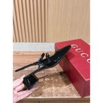 Gucci shiny block-heel slingback pump Mary Jane heel sandal 4.5cm height size35-40 - 图片 7