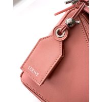 dual size Loewe puzzle edge top-handle tote handbag in rich pink with protective bar - 图片 5