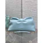 large Dior bow-details chain crossbody shoulder bag crikled cosmetic pouch crinkled cocktail clucth