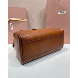 MIu vintage bowling top handle bag Boston shopper handbag tote with antique gold metalware - 图片 3