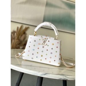 Louis Vuitton capucine bb top handle bag spacious shopper handbag with protective feet - 图片 3