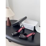 Chanel capped square-toe slingback heel pump sandal size35-40 - 图片 2
