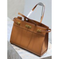 YSL Manhattan structured shoulder tote in smooth box leather with protective studs - 图片 7