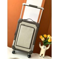 Hermes RMS telescopic cabin cargo suitcase/wheeled case in canvas and leather trim