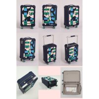 Hermes RMS telescopic cabin cargo suitcase/wheeled case in canvas and leather trim