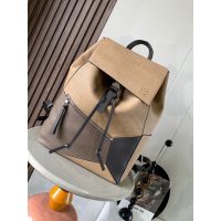 large capacity Loewe puzzle drawstring backpack color-contrast rugged hiking rucksack