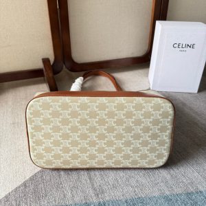 dual size Celine medium small cabas canvas shoulder shopping tote spacious storage bag - 图片 4