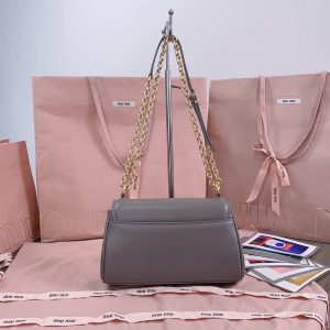MIu dual strap underarm bagutte shoulder crossbody flap messenger bag with pushlock clasp - 图片 7