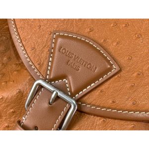 Louis Vuitton ostrich-effect rugged hiking rucksack versatile drawstring outdoor sport backpack - 图片 5