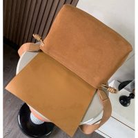 Loewe flamenco minimalist satchel shoulder crossbody flap messenger with jacquard wide strap - 图片 4