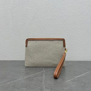 Celine canvas casual wristlet clutch versatile zipper coin pouch smartphone makeup pouch - 图片 5