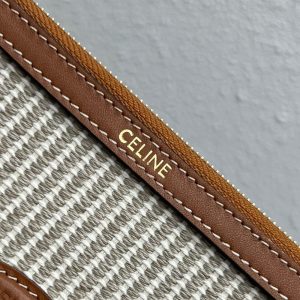 Celine canvas casual wristlet clutch versatile zipper coin pouch smartphone makeup pouch - 图片 7