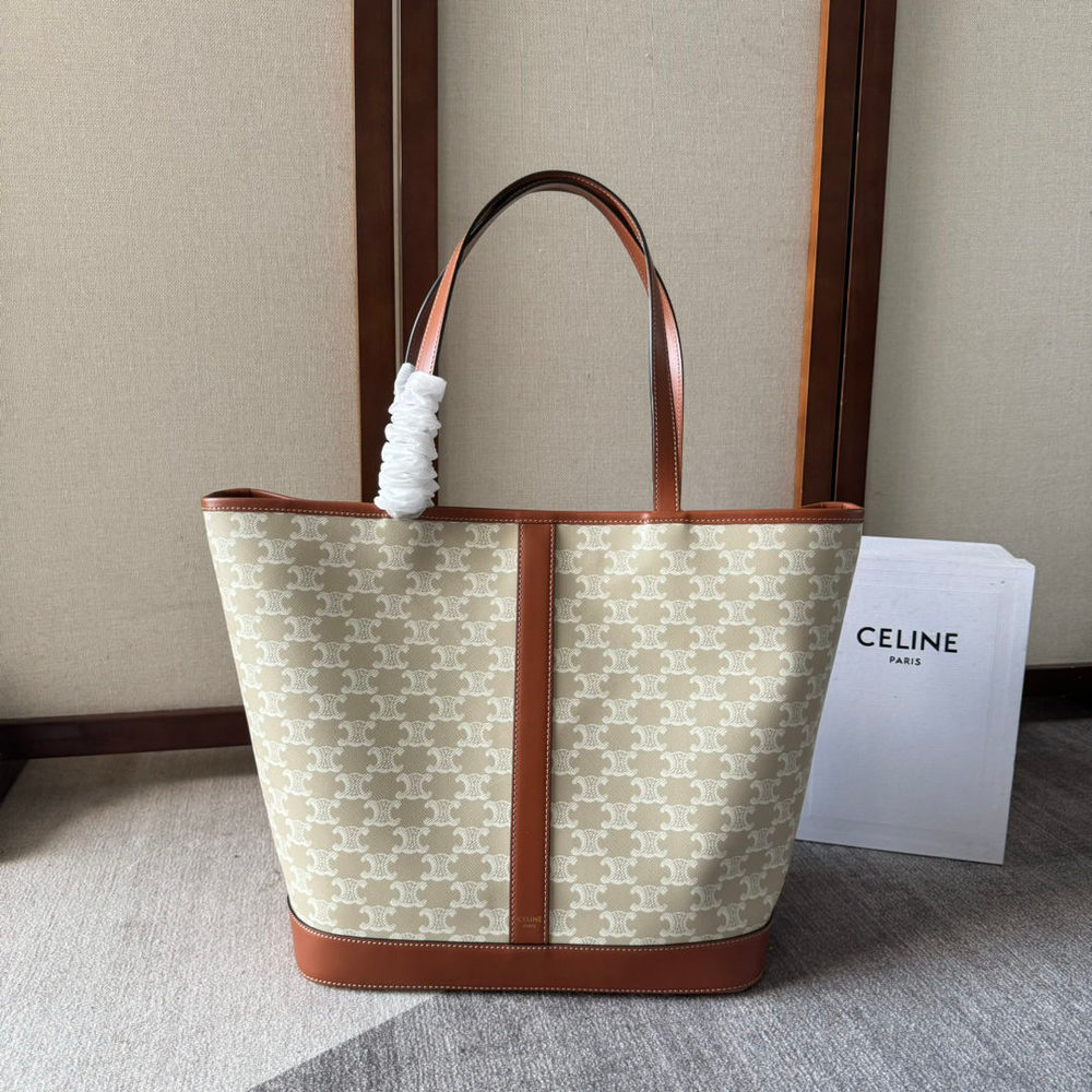 ph-11134201-820lg-mpa8gw3vykngf2.jpg dual size Celine medium small cabas canvas shoulder shopping tote spacious storage bag - 图片 1