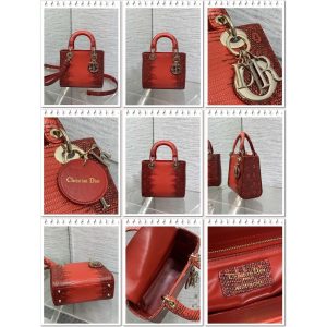 Dior exotic lizard-effect mini top handle bag with structured shape - 图片 7