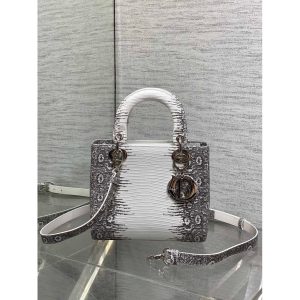 Dior exotic lizard-effect mini top handle bag with structured shape - 图片 4