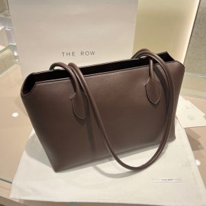 THE ROW Astra Bowling handbag shoulder underarm baguette tote in polished saddle leather - 图片 7