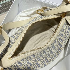 Dior D journey jacquard vintage small shoulder baguette tote - 图片 7
