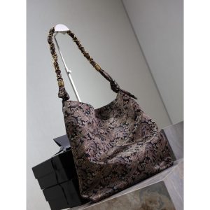 YSL Amalia large jacquard shoulder hobo tote related foldable storage handbag detatchable pouch - 图片 5