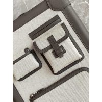 Hermes RMS telescopic cabin cargo suitcase/wheeled case in canvas and leather trim