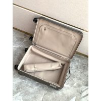 Hermes RMS telescopic cabin cargo suitcase/wheeled case in canvas and leather trim