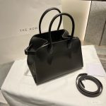 The Row Margaux 10 slouchy soft shopper handbag in box leather with protective feet - 图片 8