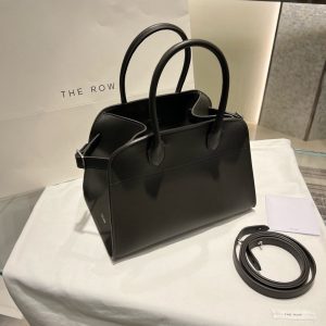 The Row Margaux 10 slouchy soft shopper handbag in box leather with protective feet - 图片 8