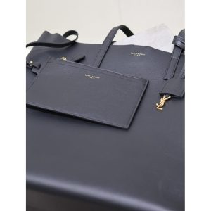 YSL chic resort beach tote minimalist open-top shoulder shopping tote in smooth calfskin - 图片 9