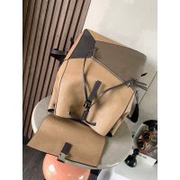 large capacity Loewe puzzle drawstring backpack color-contrast rugged hiking rucksack - 图片 9