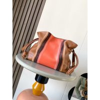 Loewe flamenco drawstring cloudy cosmetic clutch luck pouch crossbody bucket bag with coiled knot
