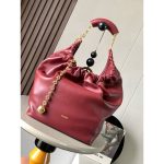 Loewe medium squeeze ruched shoulder tote bag with iconic donut chain